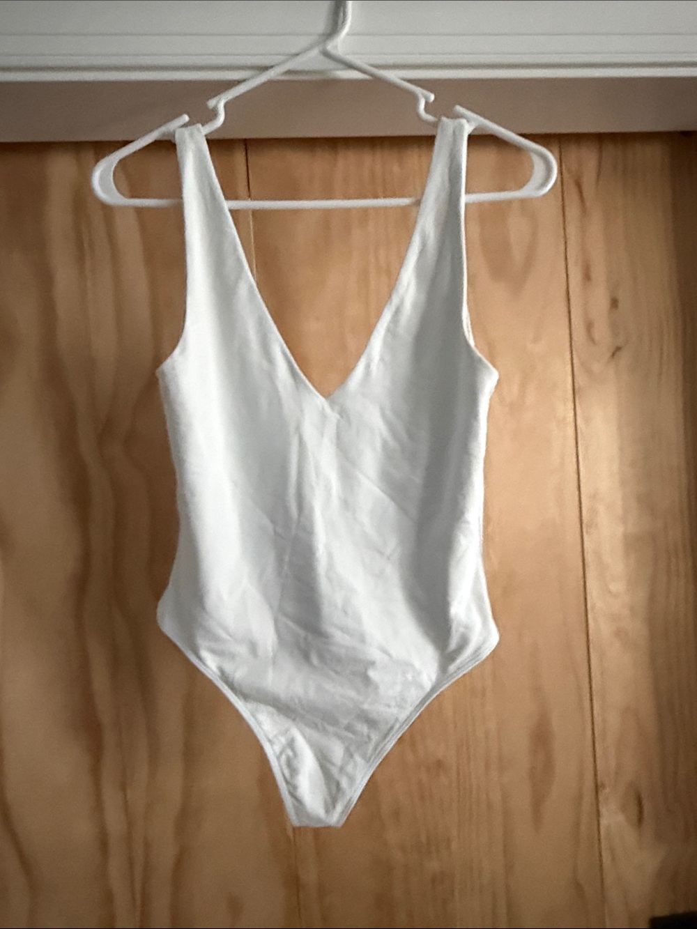 Aritzia Babaton White V-Neck body suit